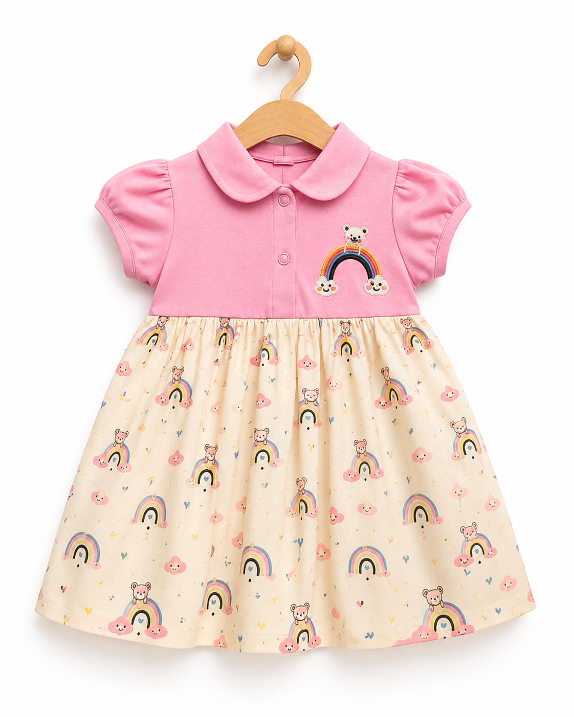 Pink Floral Hosiery Frock for Baby Girls | Infant Dress 0-3 Years