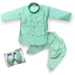 Elegant Ethnic Silk Set with Shoes for Baby Boys (3-6 Months)