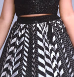 Stunning Black and White Geometric Lehenga for Girls – Imported Chiffon Fabric