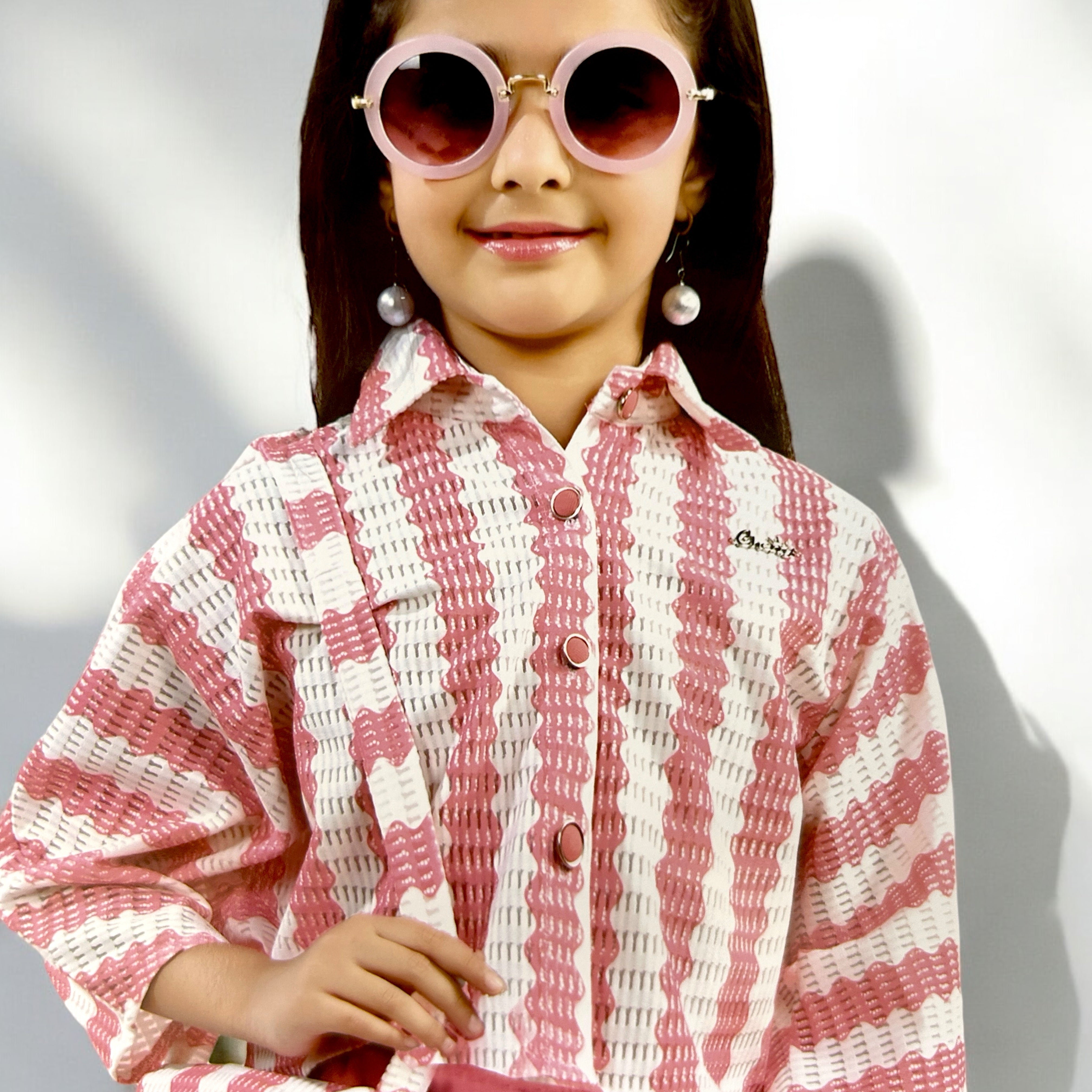 Trendy Striped Shirt and Cargo Pants Set for Girls - ShoppingMood