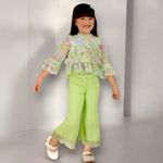 Floral Ruffle Top and Pleated Pants Set for Girls