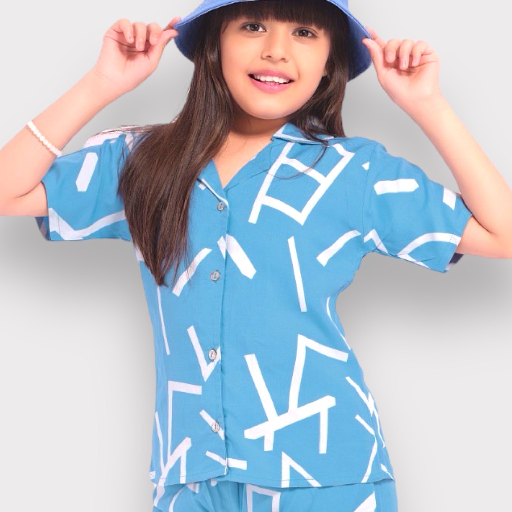 Kids Cool Blue Alphabet Co-ord Set - ShoppingMood
