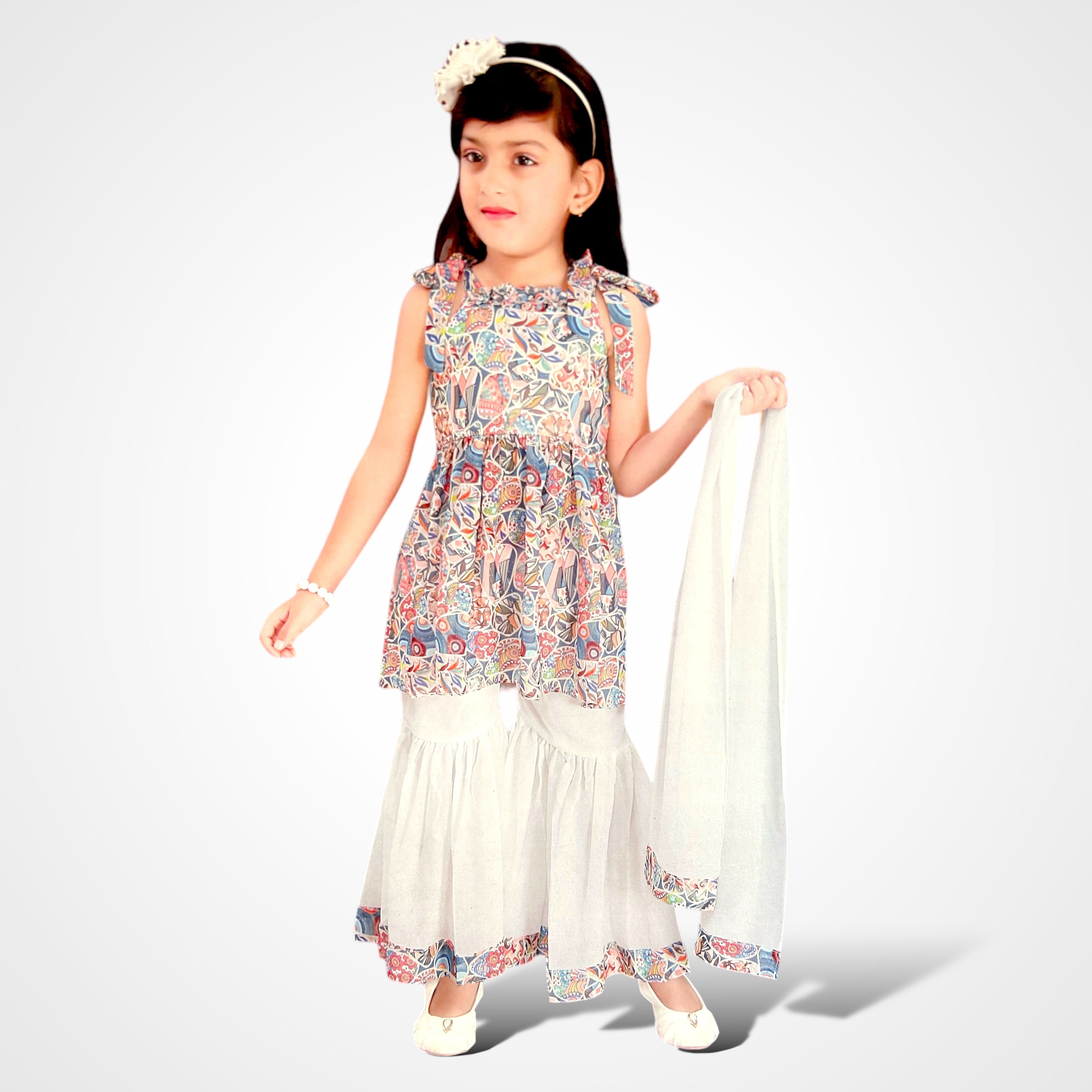 Elegant Chiffon Sahara Set for Girls - ShoppingMood