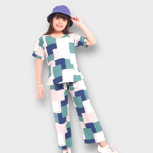 Kids Geometric Print Co-ord Set - ShoppingMood