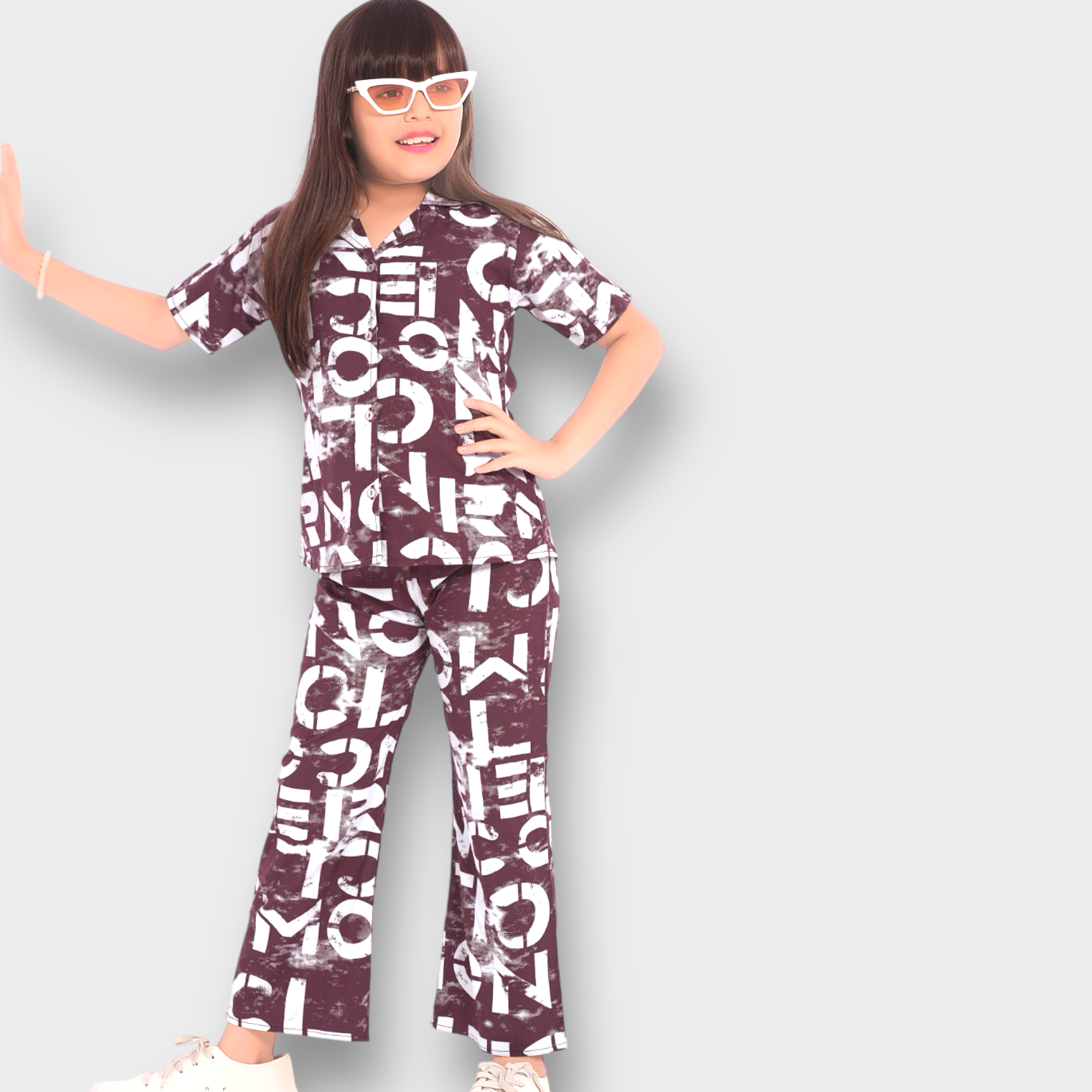Kids Letter Print Co-ord Set - ShoppingMood