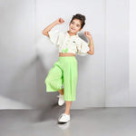 Girls Green Cotton Capri Set