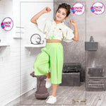 Girls Green Cotton Capri Set