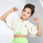 Girls Green Cotton Capri Set